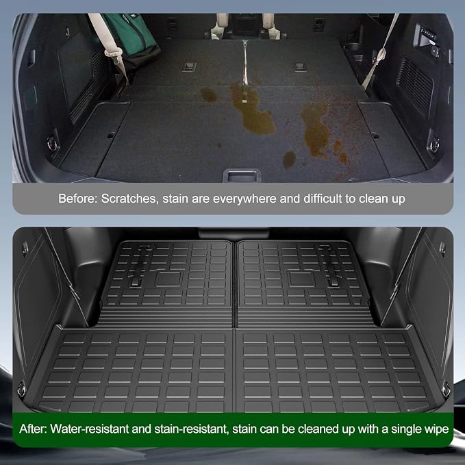 xipoqix Cargo Mat Backrest Mat Compatible with 2020-2026 Ford Explorer 6&7 Seats Cargo Liner Back Seat Protector Replacement for 2020-2026 Explorer Accessories(Trunk Mat with Backrest Mat)