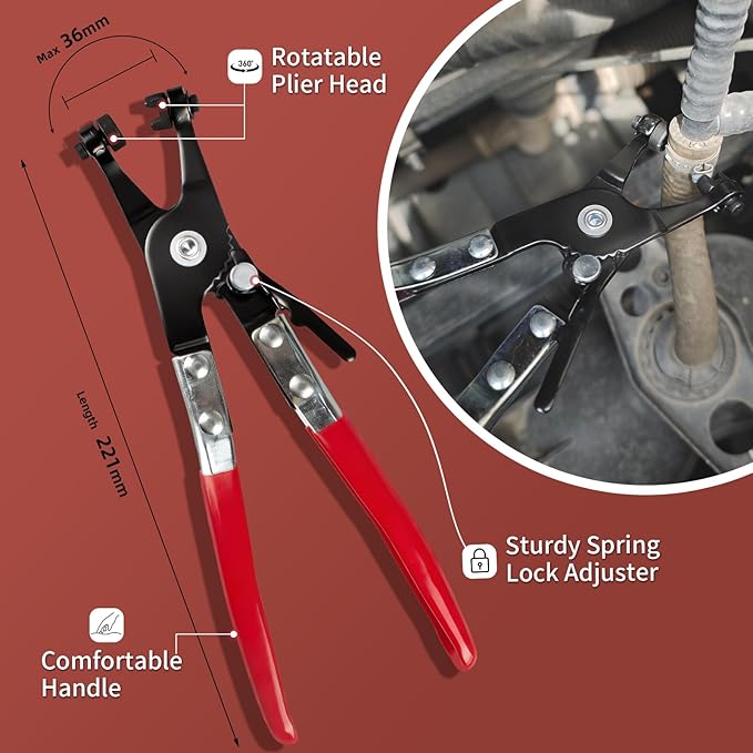 10 Pieces Electrical Disconnect Pliers for Cars, Automotive Electrical Plug Connector Disconnect Tool and Connector Separator and Hose Clamp Pliers, Fuel Line Tool and Auto Trim Removal Tool Set