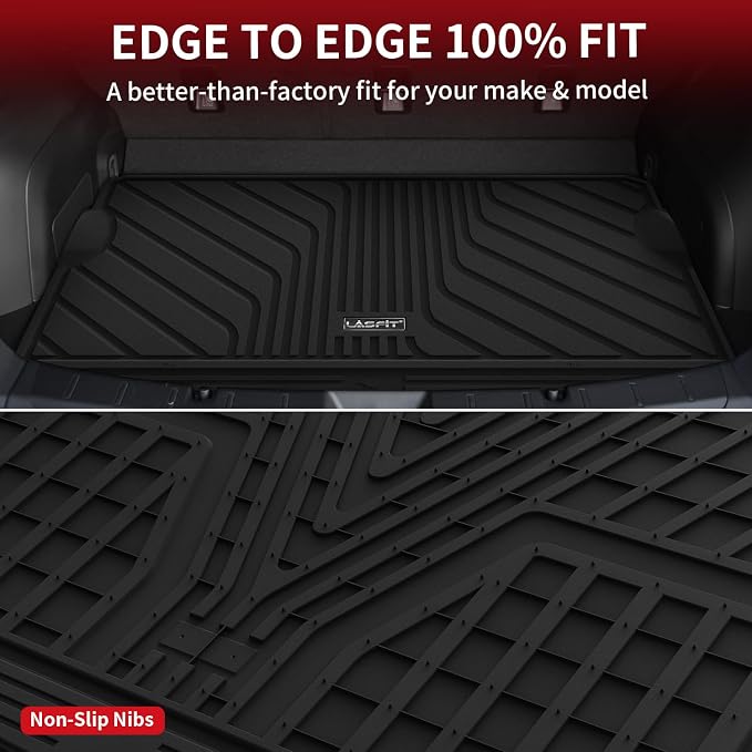 LASFIT Cargo Mat for Subaru Impreza & Crosstrek 2026 2025 2024, All Weather TPE Custom Fit Easy Clean Durable No-Curling Car Trunk Mat for Crosstrek & Impreza 2026 2025 2024 Cargo Liner,Black