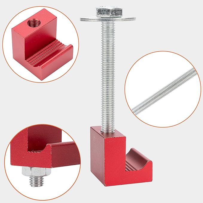 Aluminum Truck Tool Box Tie Down Mounting Kit - Red - Set of 4