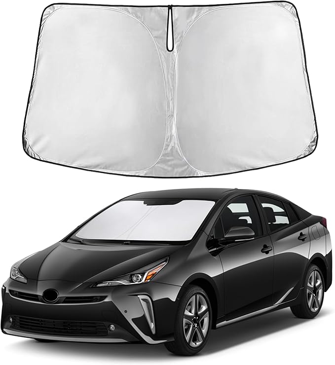 Autovir Windshield Sun Shade Fit for 2016-2020 2021 2022 Toyota Prius Hatchback Sun Shade, Front Window Sun Visor, UV Protection, Heat Blocker, Foldable Car Accessories