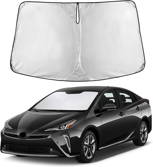 Autovir Windshield Sun Shade Fit for 2016-2020 2021 2022 Toyota Prius Hatchback Sun Shade, Front Window Sun Visor, UV Protection, Heat Blocker, Foldable Car Accessories