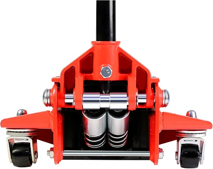 3 Ton Low Profile Trolley Floor Jack, Professional Steel Racing Floor Jack with Dual Pistons Quick Lift Pump,Red Heavy Duty Hydraulic Floor Jack Lifting Range 3.3"-19.7", 3 Ton (6,600 lb) Capacity