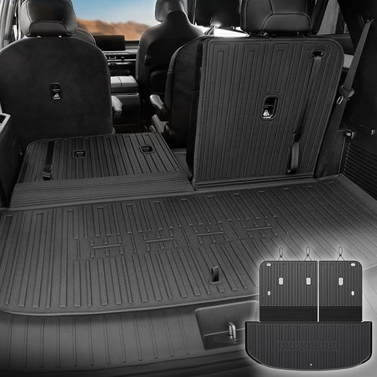 Cargo Liner Backrest Mats for 2027 Kia Telluride 7&8 Seats Gas Only, All Weather TPE Cargo Trunk Mat Seat Back Protectors Accessories