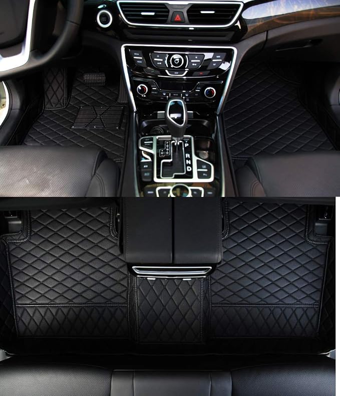 Personalize Customized Floor Mats Custom for 99% of Auto Vehicle Black Front & Rear Back Car Mats All-Weather Sedan, SUV, Truck, Pickup, Electric EV - Black/Black