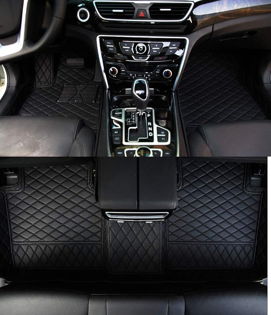 Personalize Customized Floor Mats Custom for 99% of Auto Vehicle Black Front & Rear Back Car Mats All-Weather Sedan, SUV, Truck, Pickup, Electric EV - Black/Black