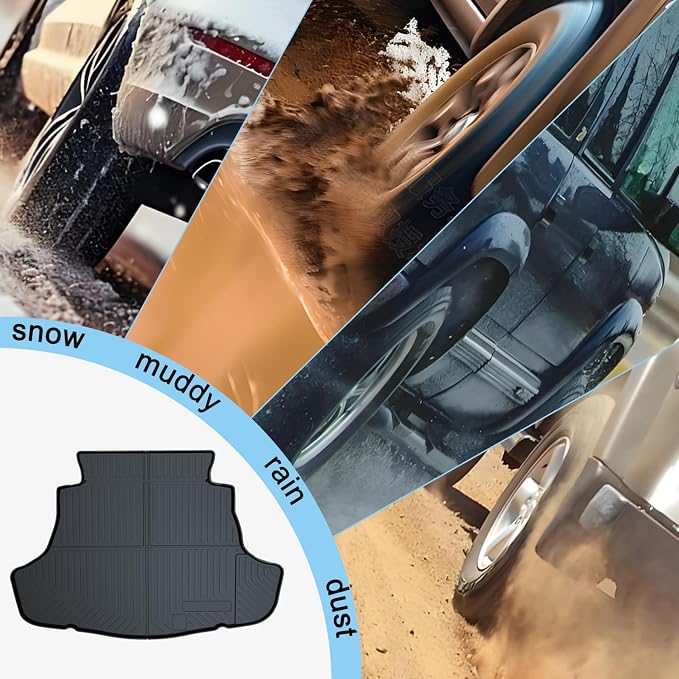 Cargo Liners for 2018-2026 Camry All Weather Rear Floor Trunk Tray Mats | Protector 3D Waterproof Durable Odorless Flexible Black TPO Accessories for Toyota 2018-2026 Camry