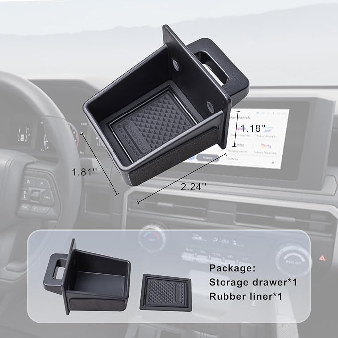 JKCOVER Storage Drawer Tray Compatible with Toyota Tacoma 2024 2025 2026 and 2025 2026 Toyota 4Runner Accessories Center Console Organizer Wheel Cubicle Extra Storage (Patent Design)
