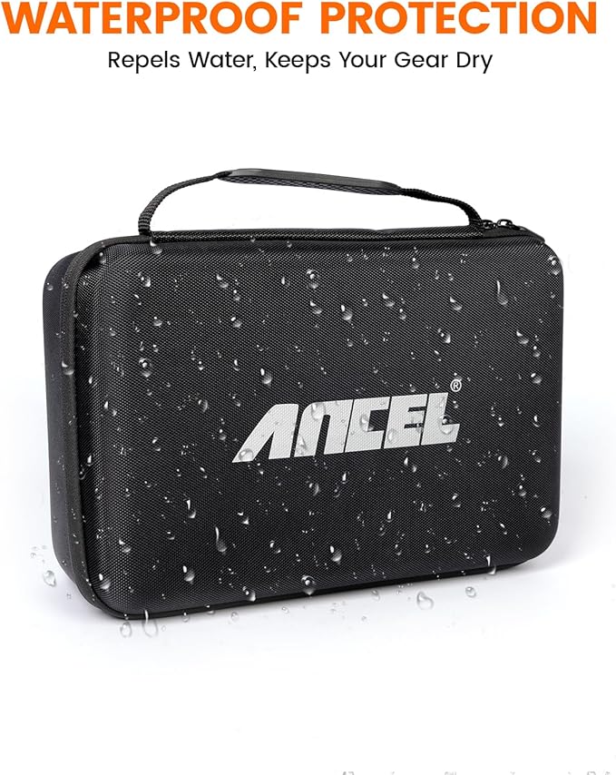 ANCEL EVA Hard Protective Case for V5 HD PRO Heavy Truck Scanner, Waterproof Shockproof Storage Bag with Large Capacity, Smooth Zippers and Easy Carry Handle, Travel Ready