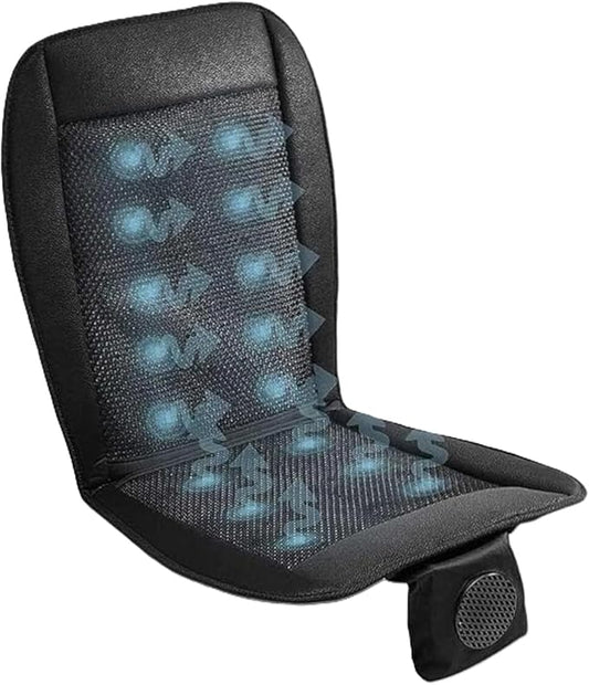 ZONETECH Cooling Car Seat Cushion 12V Black Automotive Adjustable Temperature Comfortable Cooling Car Seat Cover
