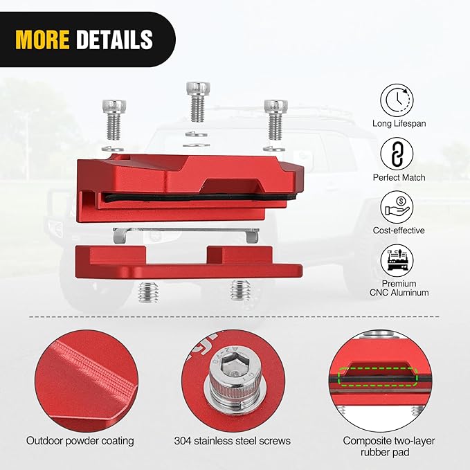 Nilight LED Light Bar Mounting Bracket 2PCS Universal Adjustable Pillar Hood Fog Pods Work Lamp No Drilling Aluminum Mount Clamp Holder for Truck SUV Pickup Van 4x4 Off-Road, Red