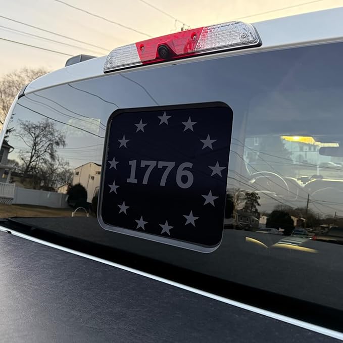Xinghe for Ford F150 F250 F350 2015-2025 2026, Rear Middle Window American Flag Decals, Matte Black USA Flag Decal for Truck Back Window, for Ford Raptor 2015-2025 2026 Accessories