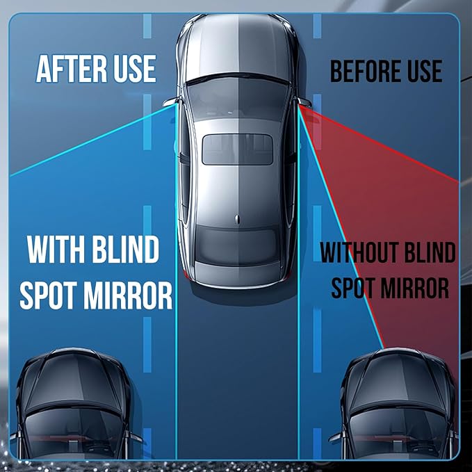 2Pcs Cars BlindSpot Mirrors, Removable Adjustabe Angle Round Wide Angle Convex RearView Mirror, Car Accessories Universal HD Glass for Suvs Auto RVs Motorcycles