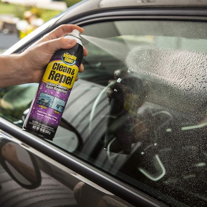 Invisible Glass 91184 19-Ounce Premium Glass Cleaner with Rain Repellent for Exterior Automotive Glass and Windshields to Shield Against Rain, Snow, and Sleet, 2 Pack
