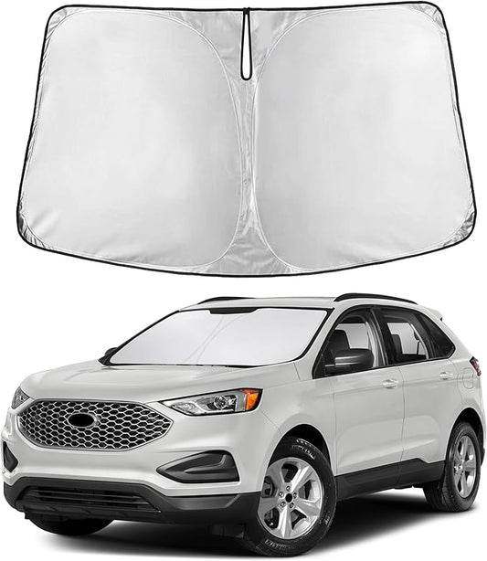 Autovir Windshield Sun Shade Fit for 2015-2022 2023 2024 Ford Edge Sun Shade, Front Window Sun Visor, UV Protection, Heat Blocker, Foldable Car Accessories