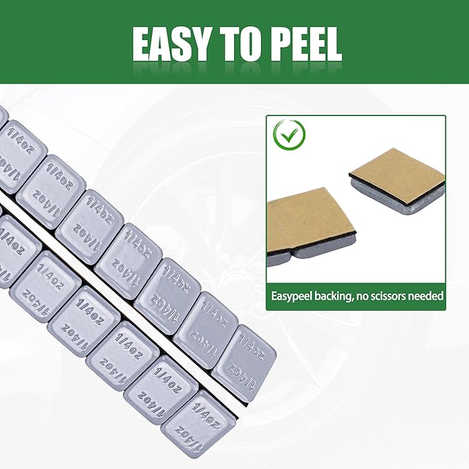 1/4 Oz Stick on Wheel Weights (1box，288pcs,72oz),Gray Adhesive Backed Wheel Weights for Cars, Trucks, SUVs, Motorcycles