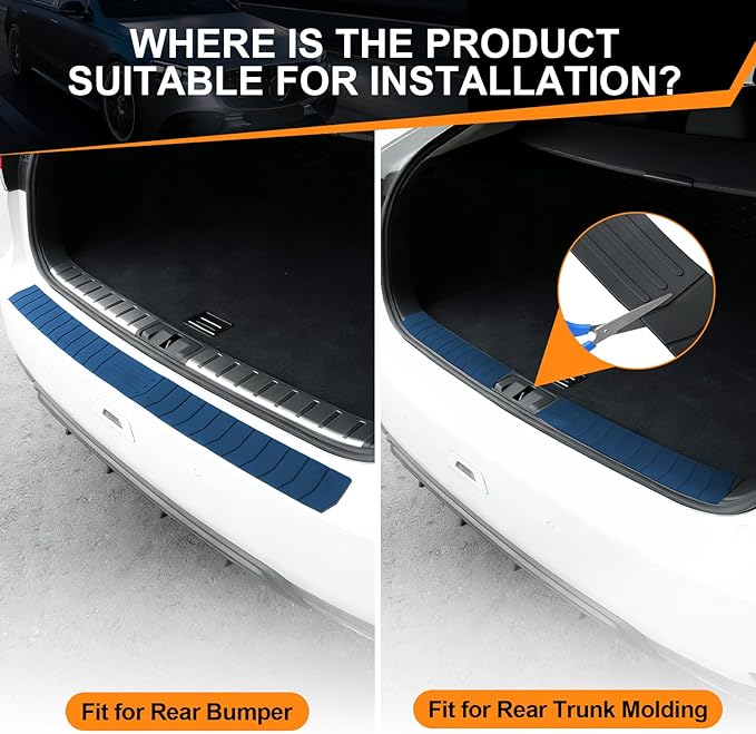 SINGARO Car Rear Bumper Protector, 41.5inch x3.6inch Car/SUV/Trunk Universal Rubber Anti-Scratch Trunk Exterior Accessories