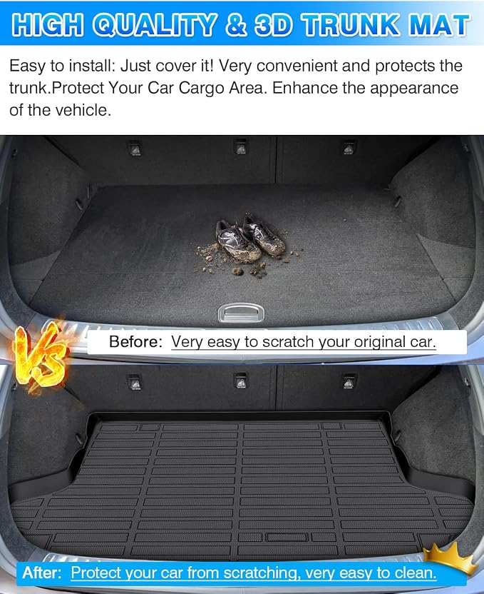 Cartist Cargo Liner Compatible with Genesis GV70 2022 2023 2024 2025 2026 Accessories All Weather Trunk Mat Cargo Mat Waterproof Heavy Duty