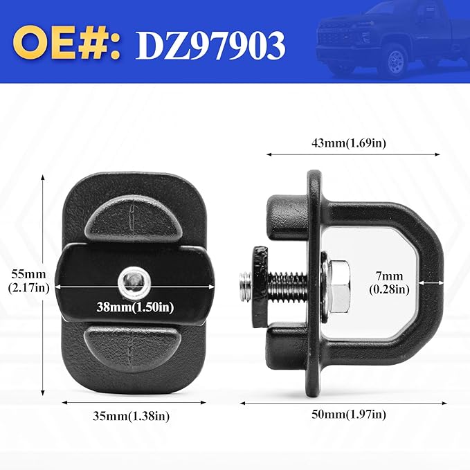 X4XZ DZ97903 Truck Bed Side Wall Tie Down Anchors, Bed Cargo Hooks for 2007-2024 Chevy Silverado 1500 2500 3500 Chevy Colorado IGMC Sierra 1500 2500 3500 I GMC Canyon 9PCS
