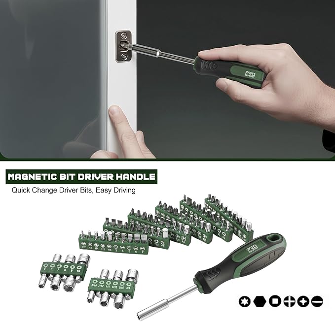 Prostormer Mechanics Tool Set with Drawer Box, 279-Piece SAE and Metric Mechanic Tool Kit with Wrenches & Sockets, General Tool Kit for Car, Motorcycle, Home Repair (Green)
