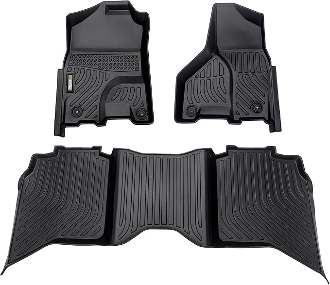 HAFIDI® Floor Mats Fit for 2013-2018 Dodge Ram 1500/2500/3500 Crew Cab & 2019-2024 Dodge Ram 1500 Classic Crew Cab, All Weather Car Floor Liners, Fits 1st & 2nd Row Full Set Custom Accessories, Black