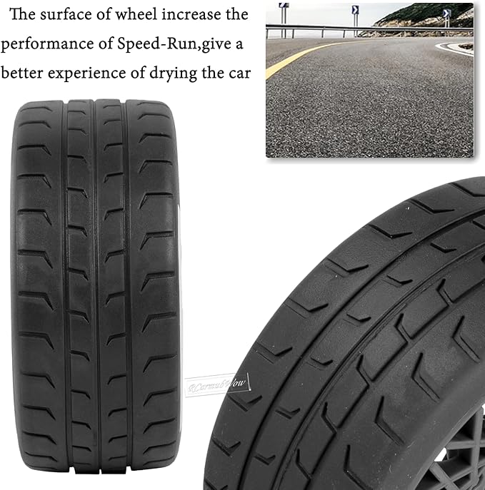 RC Wheels and Tires On Road Tire Tyre for 1/7 Arrm a Felony 6S BLX,17mm Hex Plastic Wheels RC Truck Tires Highway Tire On Road Tyre,4pcs,Grey