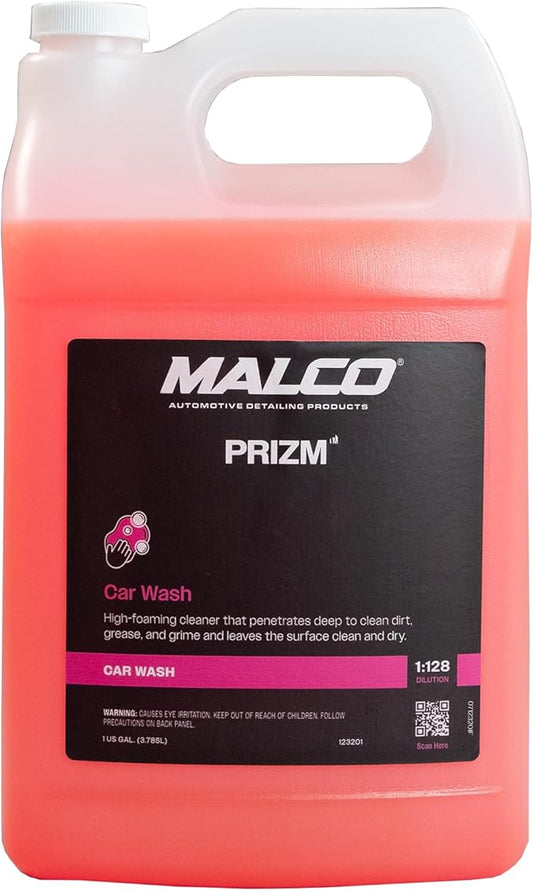 Malco Prizm Car Wash – Hard-Working, High-Foaming Automotive Cleaner/Formulated to Remove Soils and Rinse Away Cleanly/Excellent Cleaning Performance and Value / 1 Gallon (123201)