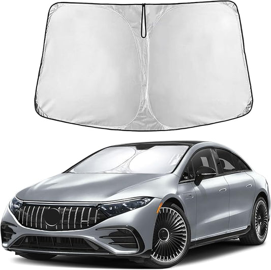 EcoNour Windshield Sunshade Compatible for Mercedes Benz EQS 2022-2023 2024 2025, Sun Visor for Front Windshield & Window Sun Shade Cover, UV Heat Blocker & Protector, Car Accessories