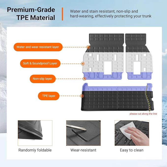 powoq 7&8 Seats Cargo Mat Compatible with 2021-2026 Toyota Sienna Trunk Mat Cargo Liner TPE Backrest Mat Trunk Liner Replacement for 2021-2026 Toyota Sienna Accessories (Trunk Mat+Backrest Mat)