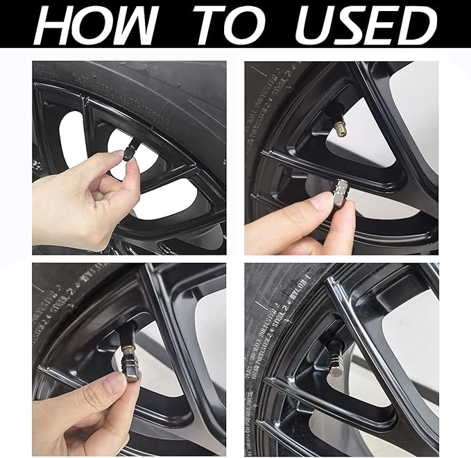 JUSTTOP Car Tire Valve Stem Caps, 12pcs Air Caps Cover, Universal for Cars, SUVs, Bike, Trucks and Motorcycles-Grey