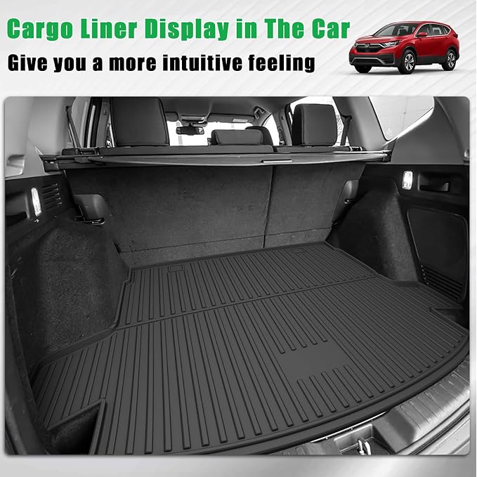 All Weather Cargo Liner Fit for 2020-2022 Honda CR-V (Only for Hybrid) - Custom Fit TPE Rubber Trunk Mat Accessories for Honda CRV Hybrid 2020-2022