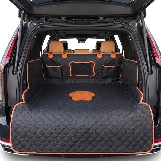 SUV Cargo Liner for Dogs, PU Leather, Dog Paw, XL | 100% Waterproof, Pet Trunk Cargo Cover, Bumper Flap Protector & Side Walls, Fit Most Large or Full-Size SUV