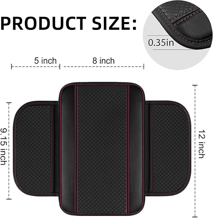 NBTEPEM 6 PCS Car Steering Wheel Cover Set, Microfiber Leather Steering Wheel Covers Universal 14.5-15 inch, Center Console Cover, Seat Belt Cushion, Cup Holder Coaster, Car Accessories Set Pink