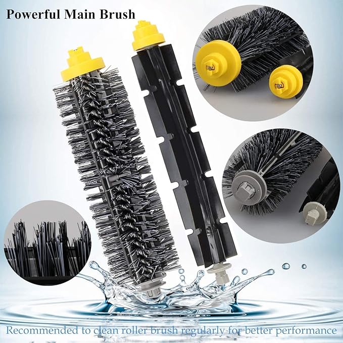 Replacement Parts for iRobot Roomba 600 Series 690 980 670 660 651 650 630 614 595 585 564 552 Vacuum Cleaner, 6 Replenishment Kit, 6 Side Brushes, 2 Set Bristle and Beater, 2 Wheel Tires