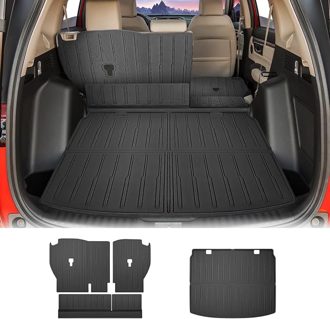 Cargo Liners for 2023-2025 Honda CRV CR-V Trunk Mat with Seat Back Cover Accessories, All Weather Rear Cargo Mat Backrest Protector(Only for Upper Deck)