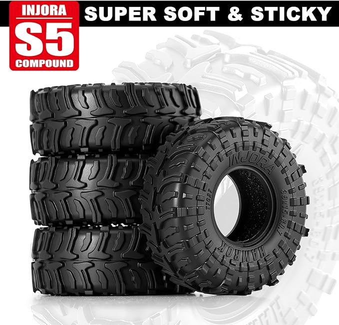 INJORA 39 * 15mm 0.7" HAMROK Tires for 1/30 Axial SCX30 (T7027)