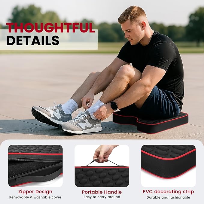 Stadium Seat Cushions - Portable Bleacher Cushions with 2.5" Extra Thick High-Density Foam and Massage Dots, Fashion Outdoor Seat Cushions for Sports Events, Travel, Camping, Chairs - 4 Pack