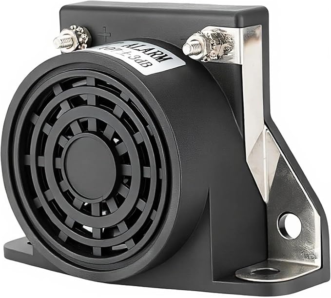 LINGYAO Backup Alarm for Trucks 12V-48V DC 107dB, Heavy-Duty Reverse Warning Beeper with Stainless Bracket, IP67 Waterproof OSHA Compliant for Commercial Vehicles Semi Truck, Forklift, RV, Van