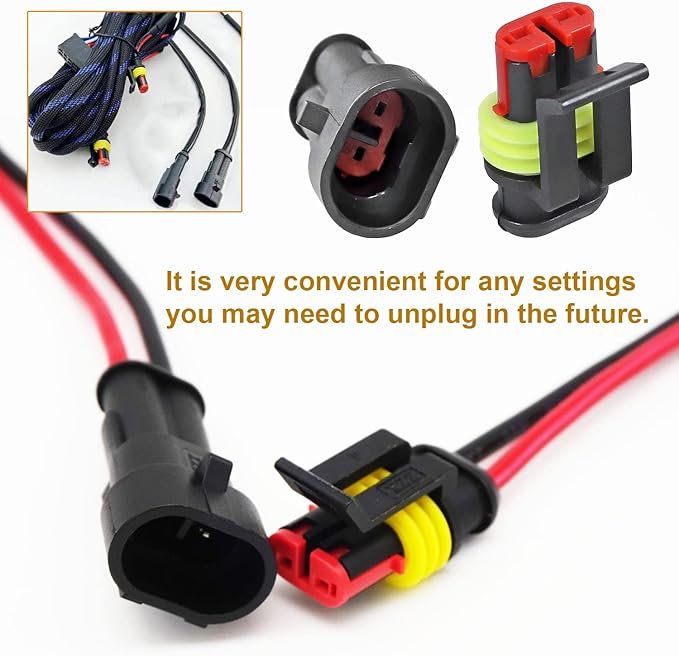 20 Kits 2 Pin Connector Automotive Electrical Connectors Quick Disconnect 2 Wire Waterproof Connector Terminal Plug Kit with Ratchet Crimping Tool