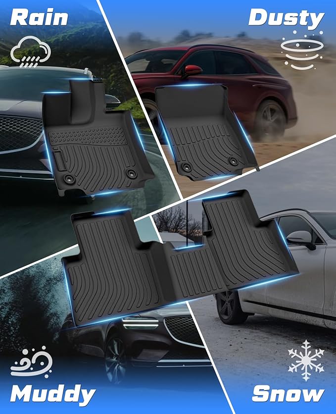 Sunsdrew Floor Mats for 2022-2025 2026 Lexus NX Accessories NX 250/NX 350/NX 350h/NX 450h+, All Weather Car Mats Front Rear 2 Rows Floor Liners TPE Rubber Raised Edge