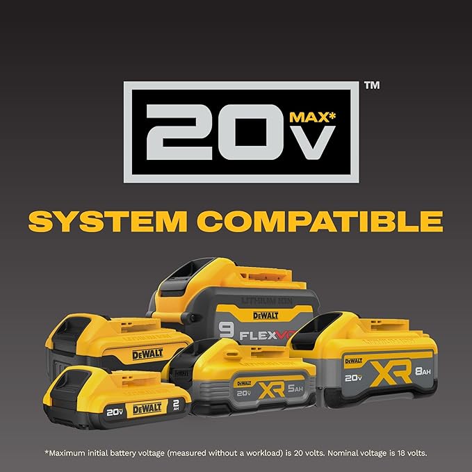 DEWALT Tire Inflator Portable Air Compressor 20V MAX, Car Air Pump with Automatic Shut Off, LED Light, Tool Only (DCC020IB)