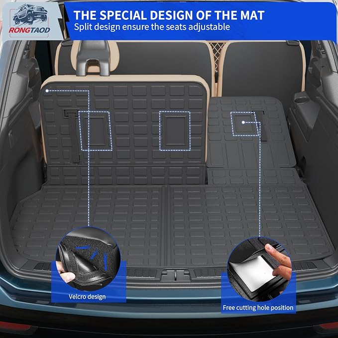 Rongtaod Floor Mats Compatible with 2024 2025 2026 Chevrolet Traverse 7 Seater Captain Chairs (NO Limited) Sub Trunk Mat Trunk Liner Cargo Liner Cargo Mat Chevy Traverse Accessories (Set of 10)