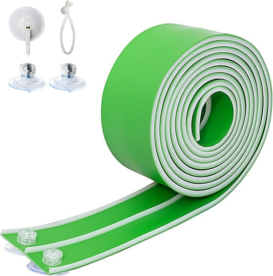 Flex Tracks 15 Ft for Kids Starter Set, Flexible Race Car Ramp Track with Suction Cups Compatible with Diecast 1/64th Cars for Ages 3 & Up (Green & White)
