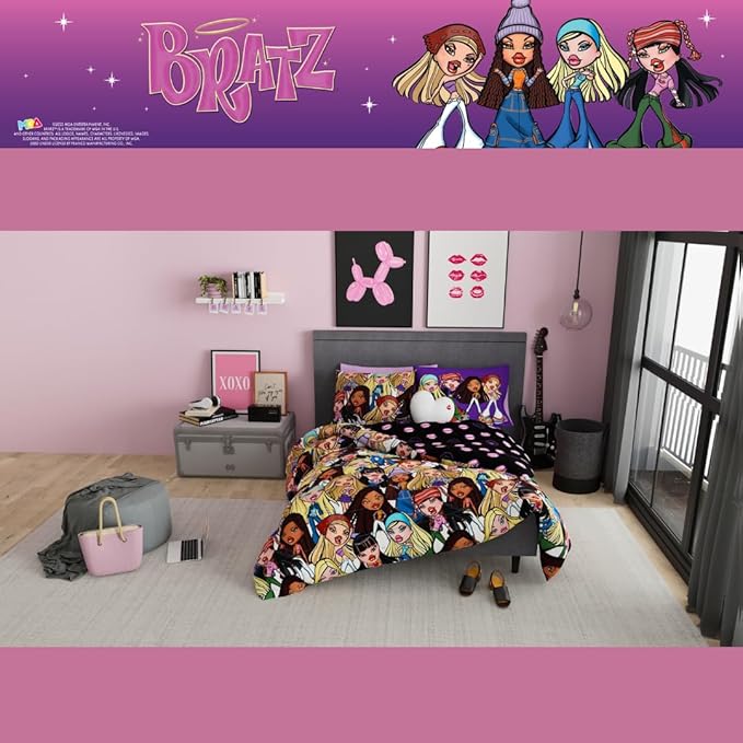 Franco Bratz Fashion Bedding 7 Piece Super Soft Comforter and Sheet Set with Sham, Queen, (100% Officially Licensed Product)