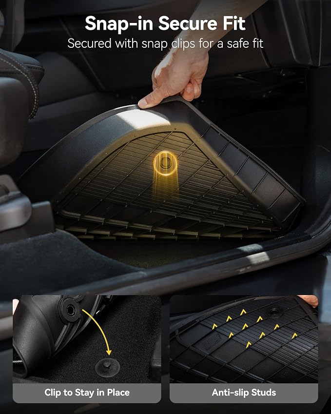 3W Floor Mats for 2024 2025 2026 Toyota Grand Highlander 7 Seat with Subwoofer (Include Hybrid), Trunk Mat Cargo Liner, and Seat Back Covers TPE All Weather, Black(Not for Hybrid MAX Model)