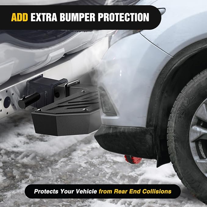Nilight Hitch Step 2 Inch Receiver Universal Trailer Hitch Step Armor with Anti-Theft D-Ring Shackle Hitch Lock Stabilizer Anti-Slip Design Rear Bumper Guard for Pickups Trucks Vans SUVs ATVs