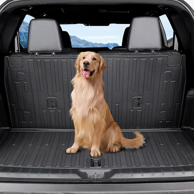 Cargo Mat with Backrest Mats for 2024 2025 2026 Lexus TX 350/500h/550h+, Fit with Subwoofer, All Weather TPE Protectors Cargo Liner Accessories for TX350/TX500h/TX550h+