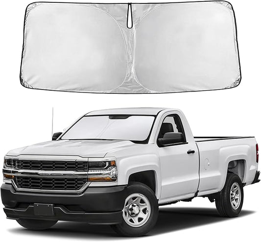 Autovir Windshield Sun Shade Fit for 2014-2016 2017 2018 Chevrolet Silverado 1500 Sun Shade, Front Window Sun Visor, UV Protection, Heat Blocker, Foldable Car Accessories