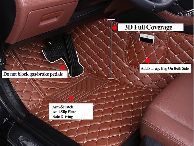 Personalize Customized Floor Mats Custom for 99% of Auto Vehicle Black Front & Rear Back Car Mats All-Weather Sedan, SUV, Truck, Pickup, Electric EV - Black/Black