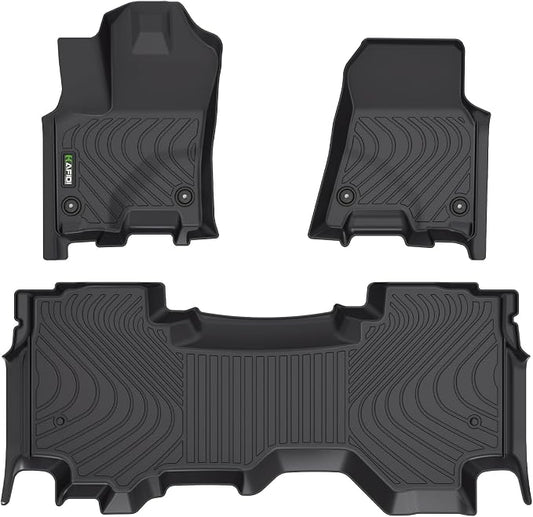 HAFIDI® Floor Mats Fit for 2025 2026 Dodge Ram 1500 Quad Cab Bench, All Weather Protection TPE Anti-Slip Automotive Floor Liners, Fits 1st & 2nd Row Full Set Custom Accessories, Black